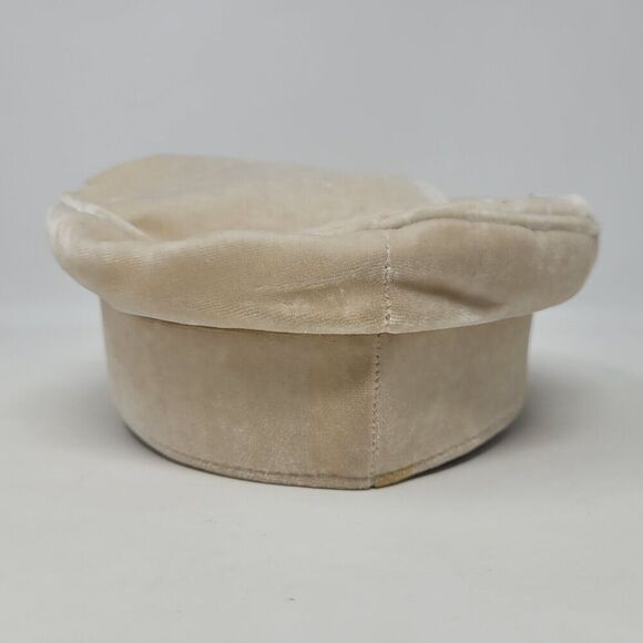 Lack Of Color Cap Cream Ivory Velveteen Velvet Hat Medium 57MM Silk Blend - Picture 4 of 11